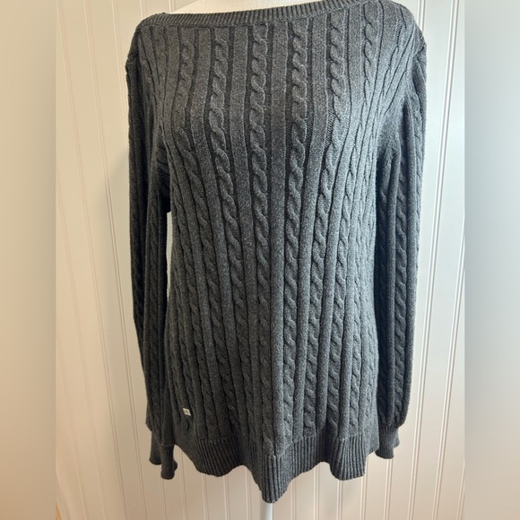 Ralph Lauren Women Gray Cable Knit Sweater - Picture 3 of 14